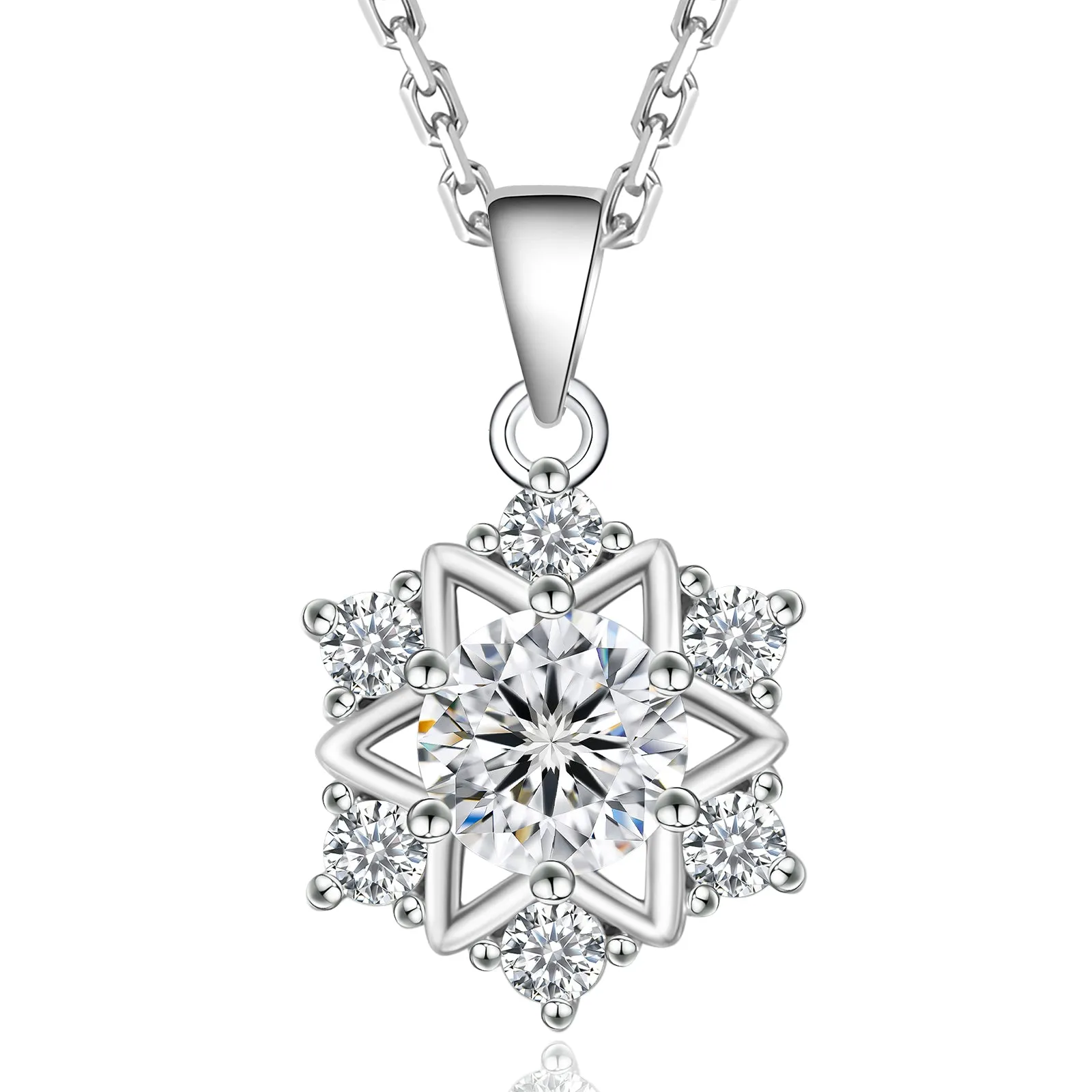 1.0 Carats VVS1 Moissanite Pendant Necklace for Women 0391