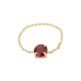 14K Yellow Gold Garnet Ring