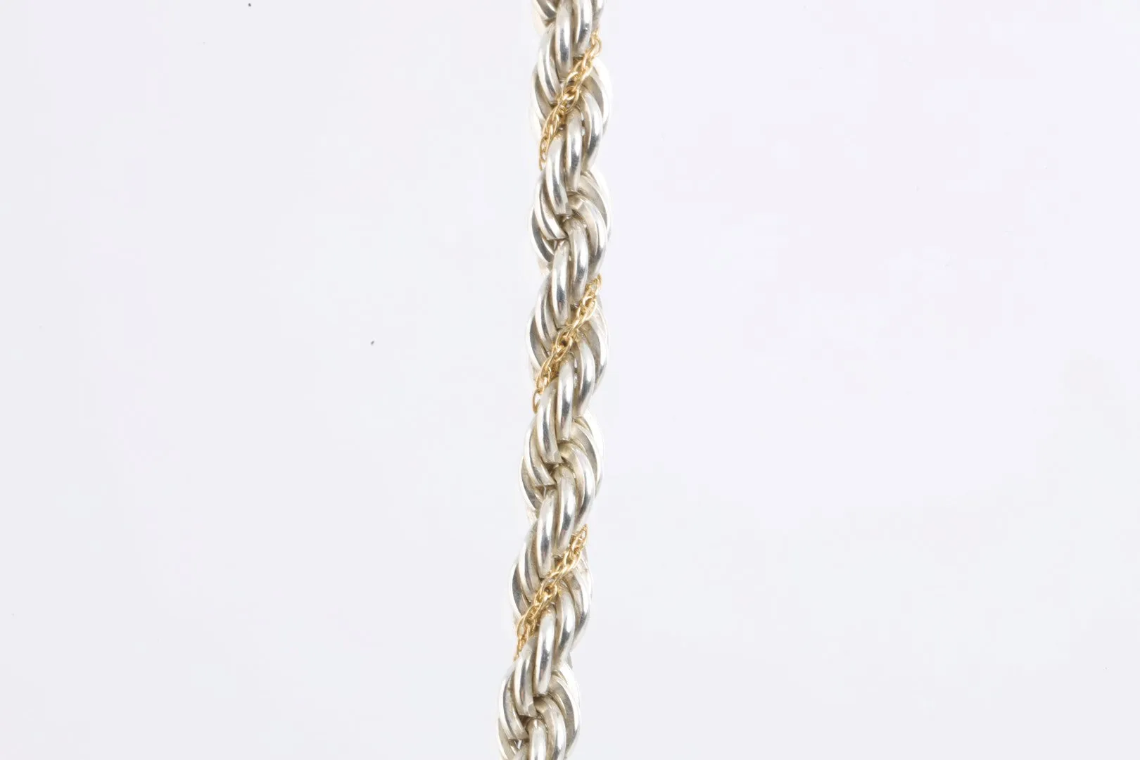 24" Tiffany & Co. 925 Silver & 18k Yellow Gold Twisted Rope Chain (46.27g.)