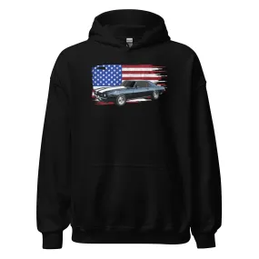 69 Camaro Hoodie With American Flag Background