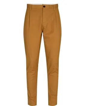 AKJAMES COTTON PLEAT PANT - Wood thrush