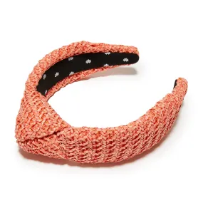 APRICOT RAFFIA KNOTTED HEADBAND