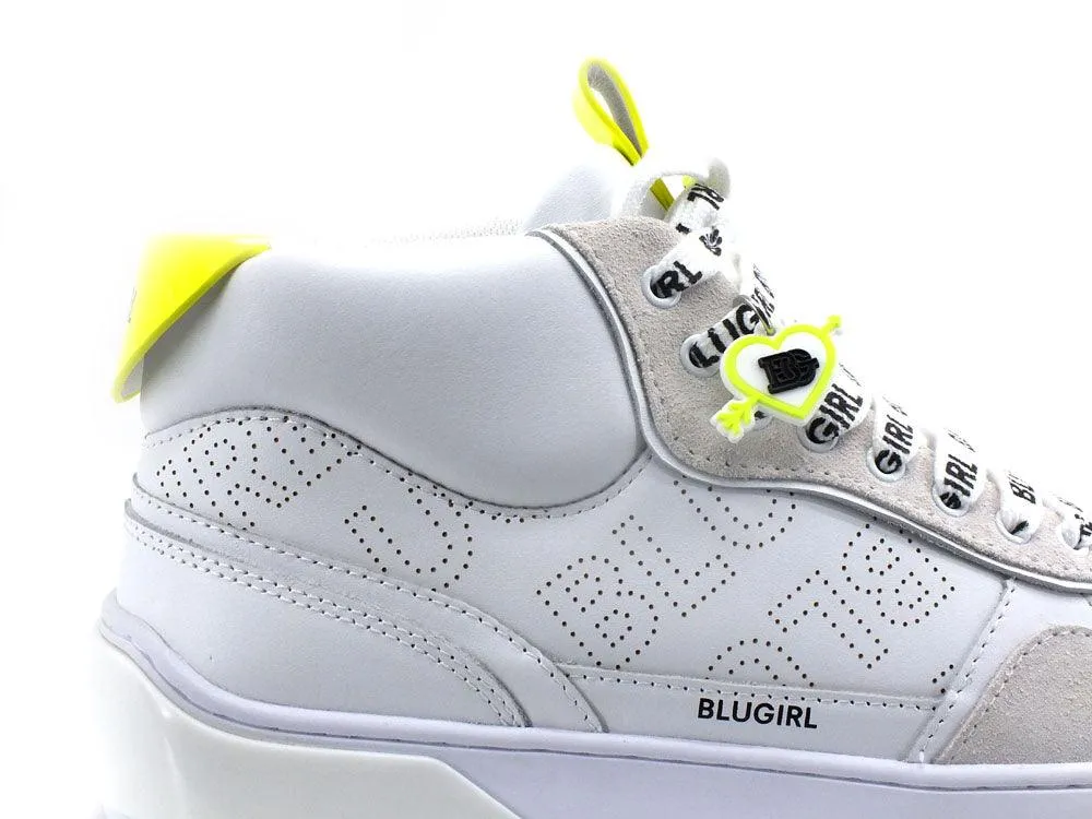 BLUGIRL Blumarine Wow 02 Sneaker Pelle White Yellow 6A2511PX246