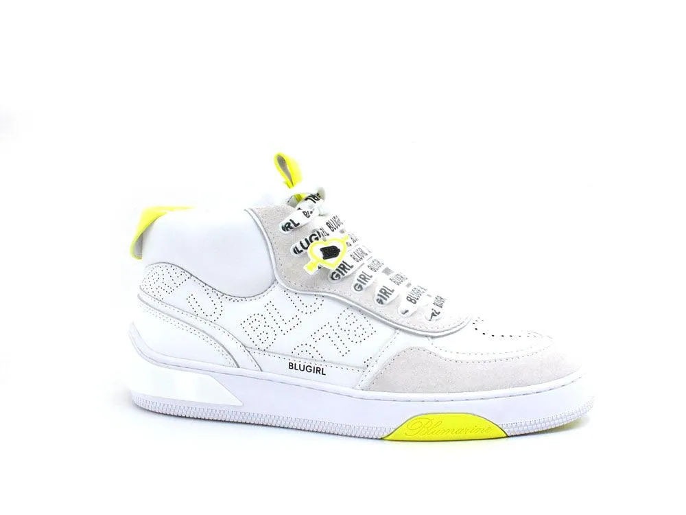 BLUGIRL Blumarine Wow 02 Sneaker Pelle White Yellow 6A2511PX246