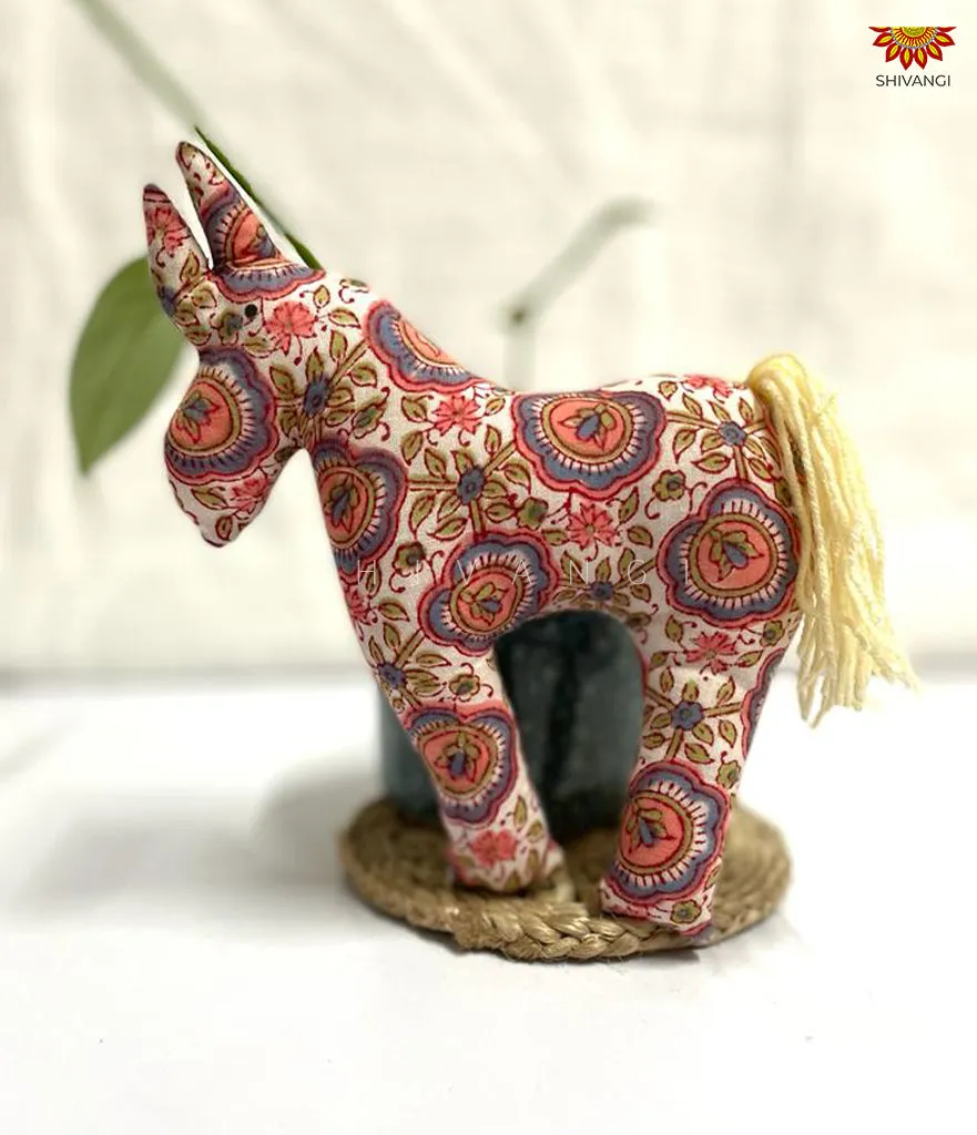 Brown Handcrafted Cotton Fabric Doll and Horse Toys !!!