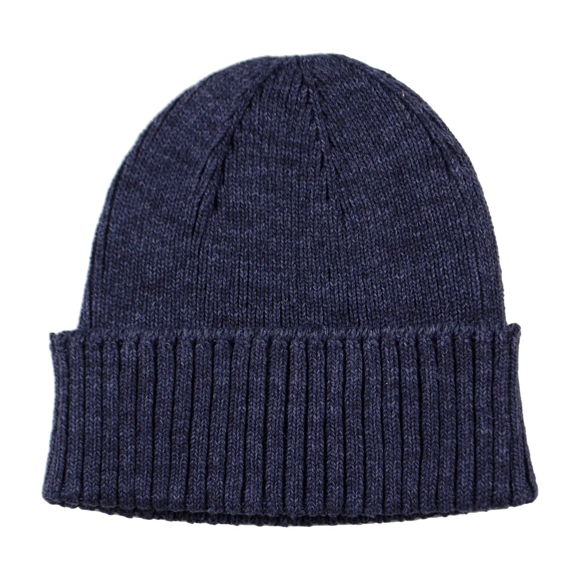 cableami - Recycled Cotton Rib Stitch Beanie - Indigo