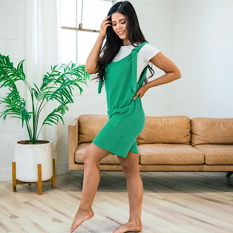 Can't Explain Corded Romper - Kelly Green FINAL SALE