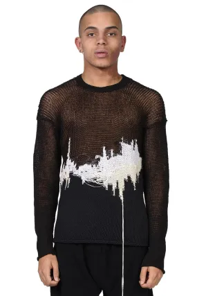 Contrast Panelled Crew Neck Knit