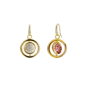 Cosmic Gemstone & Diamond Swivel Earrings