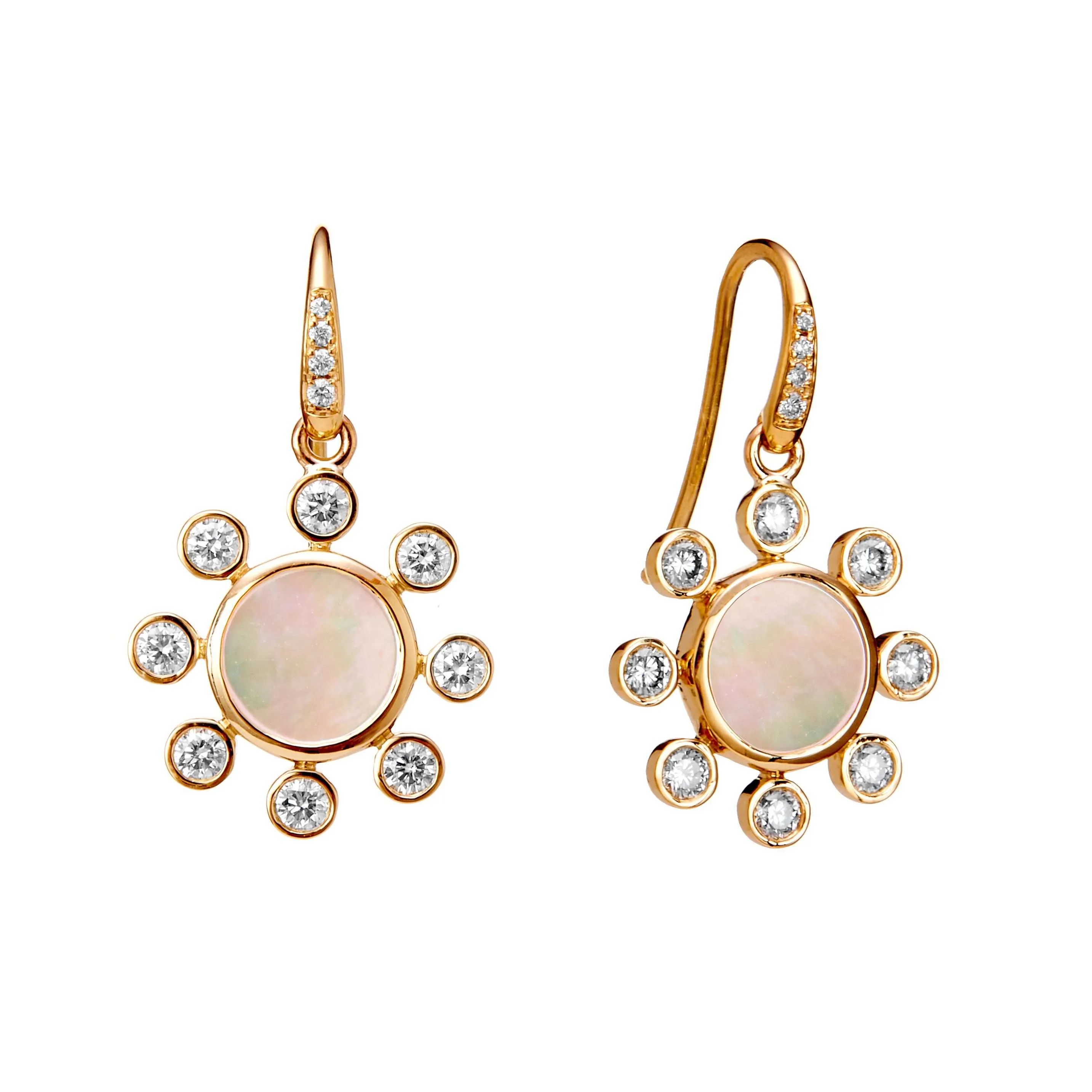 Cosmic Mother of Pearl Diamond Earrings