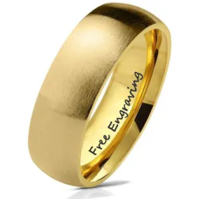 Custom Engraved Men's Matte Gold Promise Ring - Personalized Promise Ring For Him