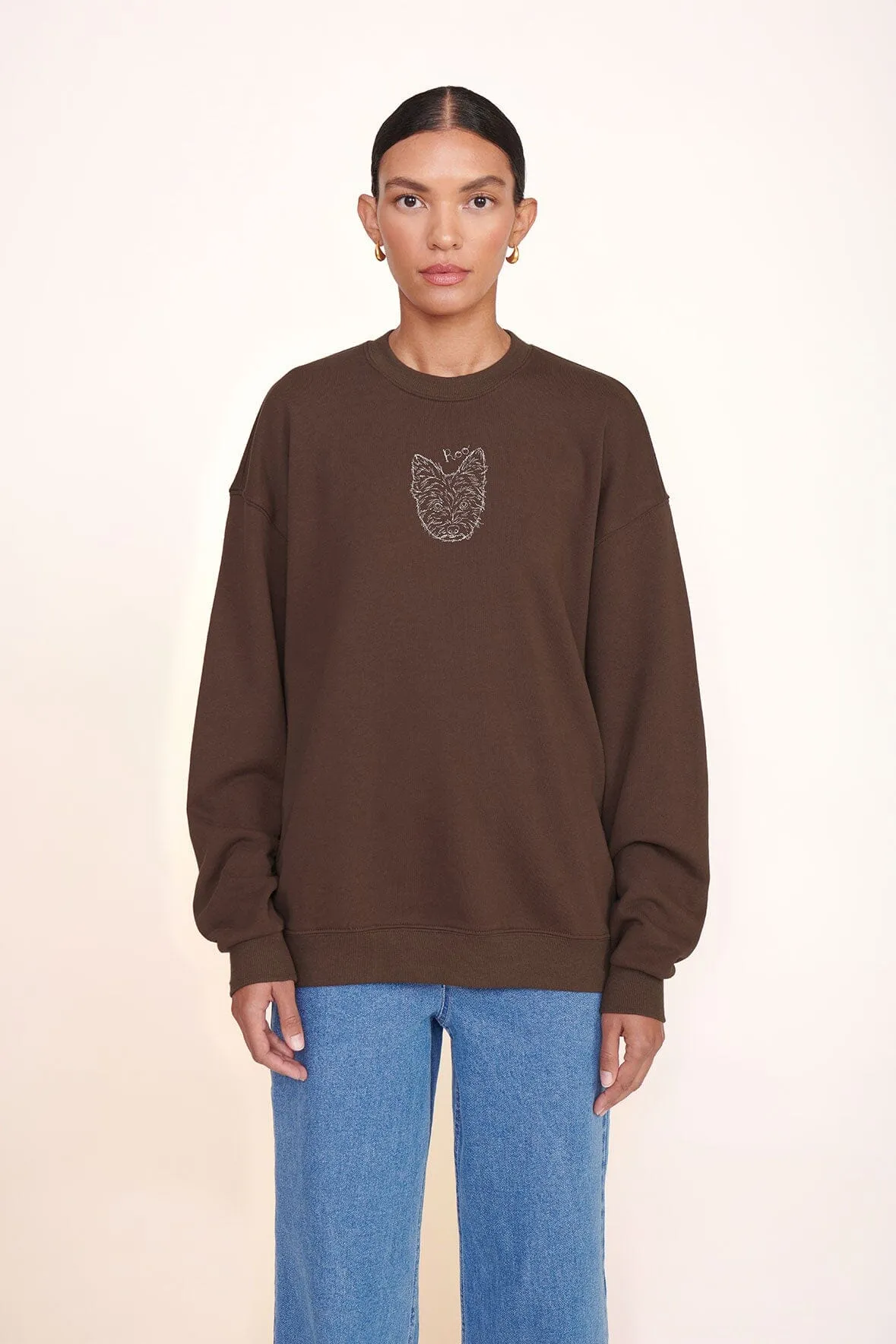 CUSTOM STAUD x C.BONZ OVERSIZED SWEATSHIRT | BROWN