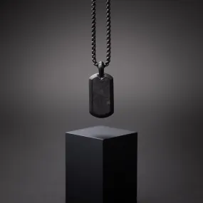 Full titanium necklace with black finish and Forged Carbon