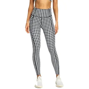 Hallie Houndstooth Print Side Pockets Leggings