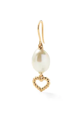 Heart Streamer Pearl Drop Earring - In Stock