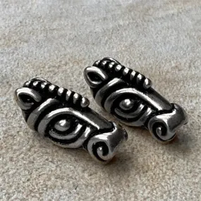 Horse Head Beard Bead - Sterling Silver