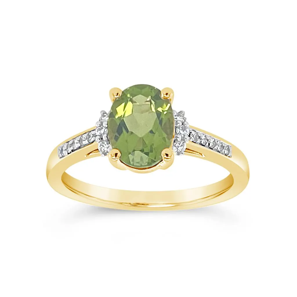 Irisa by Martin Binder Oval Peridot & Diamond Ring