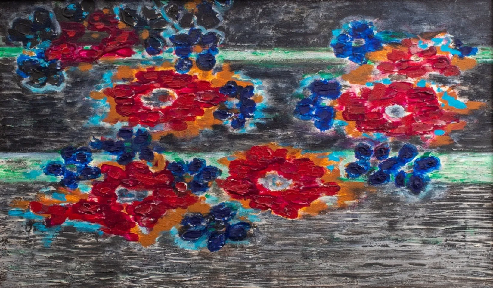 Kayo Lennar 'Floral Composition' Oil on Canvas