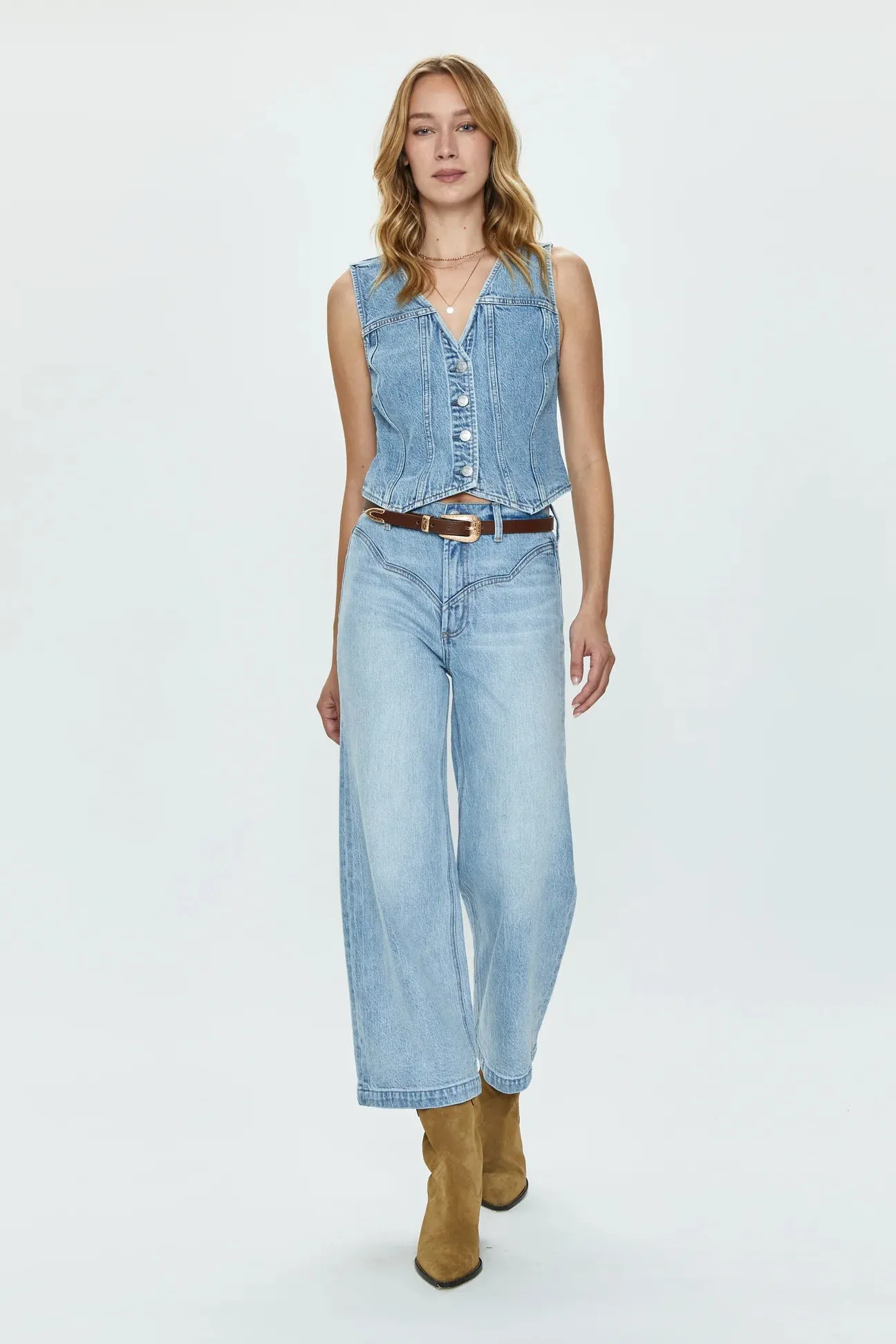 Lana Crop Western High Rise Ultra-Wide Leg Jean - Saint Vincent