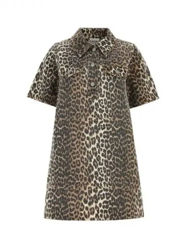 Leopard shirt mini dress 270714