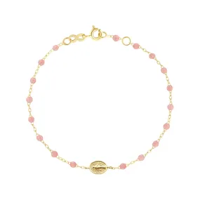 Madone Charm Classic Gigi Blush bracelet, Yellow Gold, 6.7"