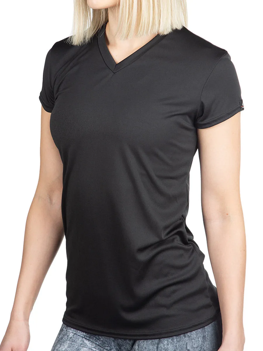 Microtech™ Women's Loose Fit Short Sleeve V-Neck Shirt