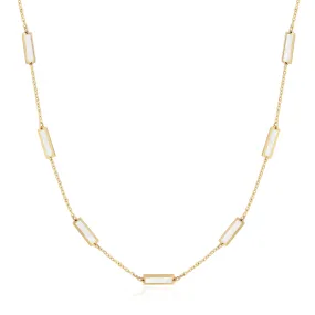 Mother of Pearl Bar Chain Necklace