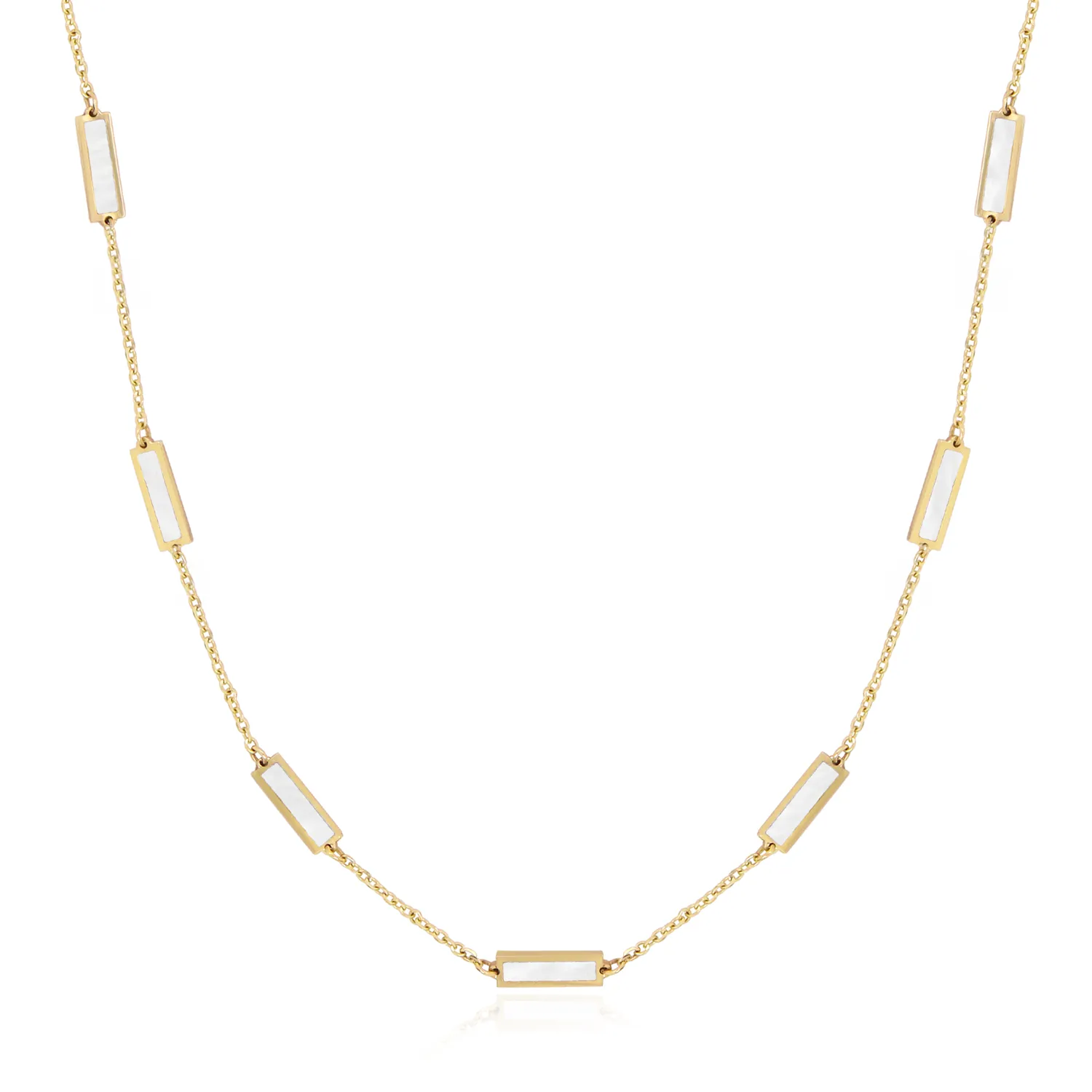 Mother of Pearl Bar Chain Necklace