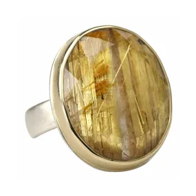 Oval Golden Rutlilated Quartz Ring