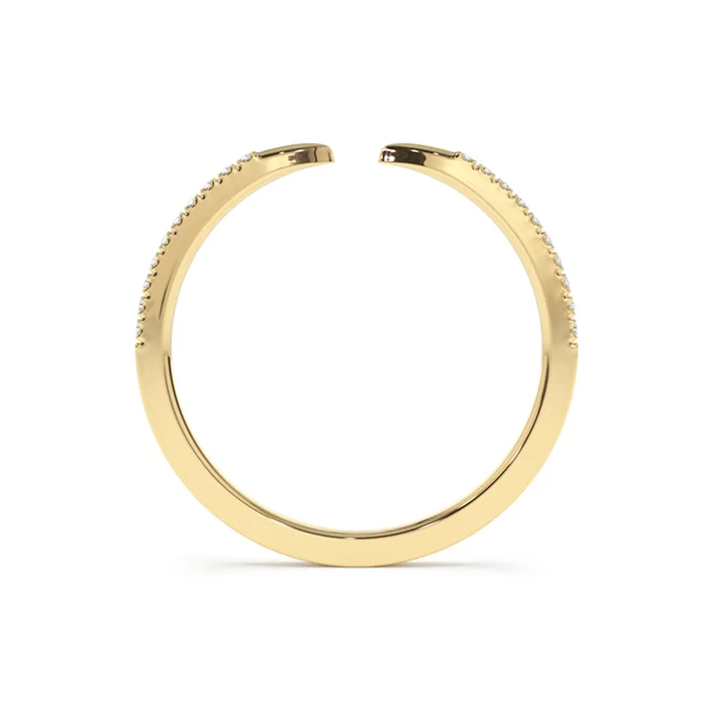 Pavé Diamonds Claw Stacking Open Ring