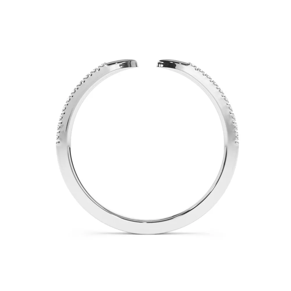 Pavé Diamonds Claw Stacking Open Ring