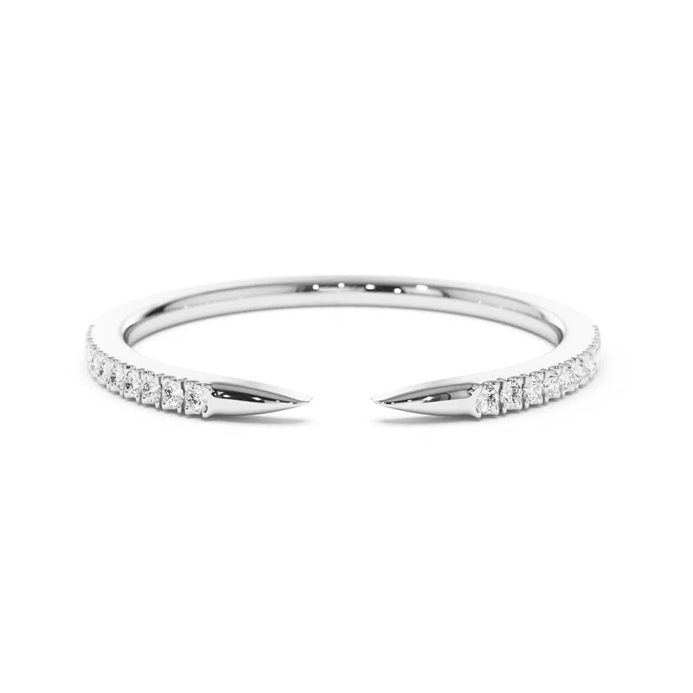 Pavé Diamonds Claw Stacking Open Ring