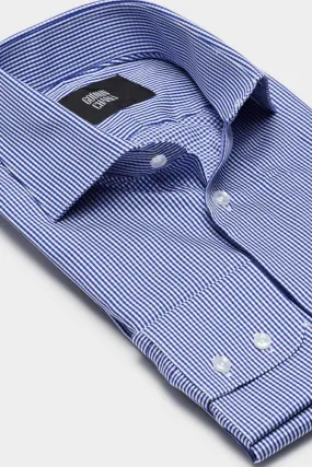 Pilot (BC) Shirt - Navy Micro Check Cotton