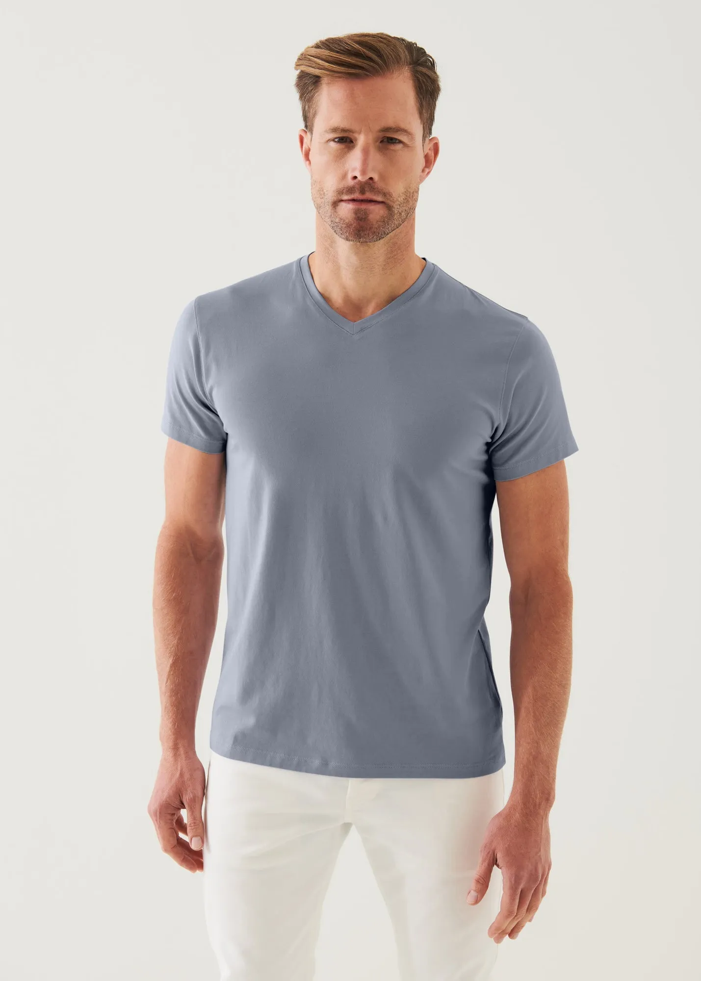 PIMA COTTON STRETCH V-NECK T-SHIRT