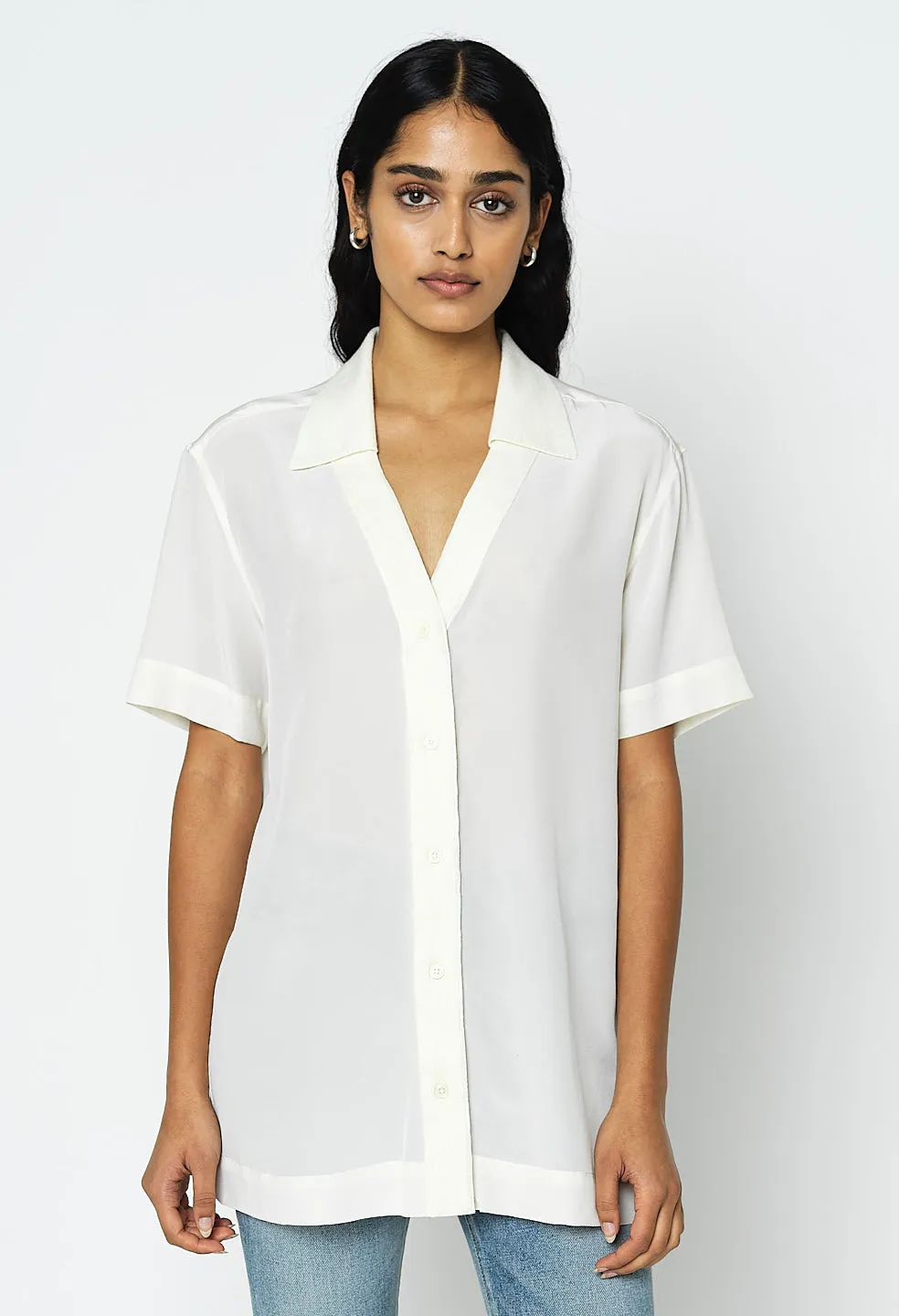 Silk Camp Shirt / Parchment