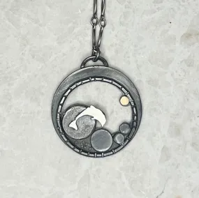 SP1-"Happy Dolphin Whimsy Bubble Pendant