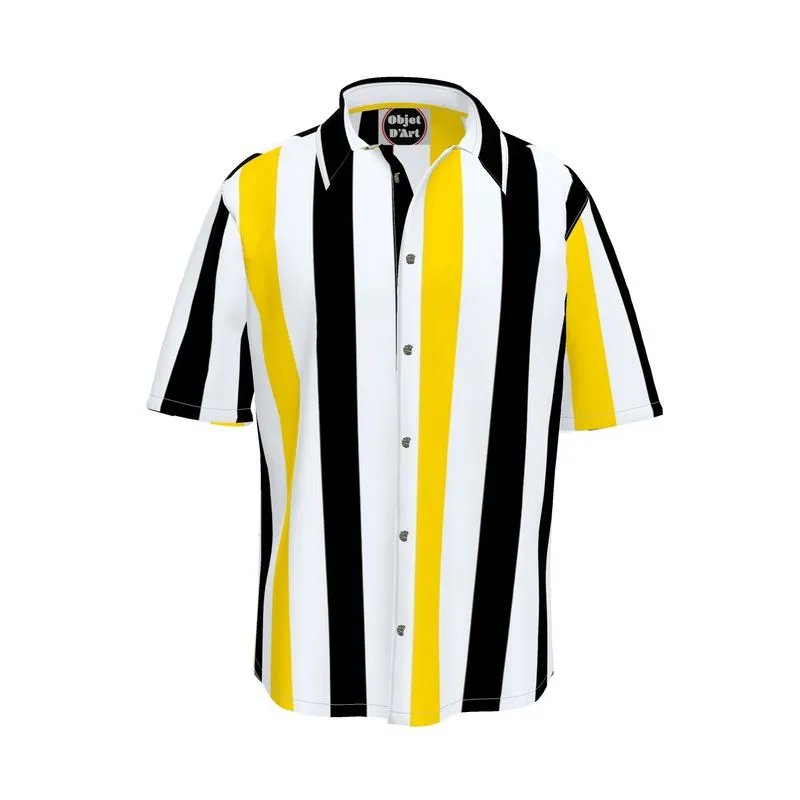 Swallowtail Striped Mens Short Sleeve Shirt