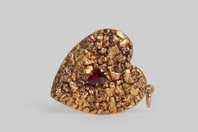 Victorian Natural Gold Nugget Heart Pendant