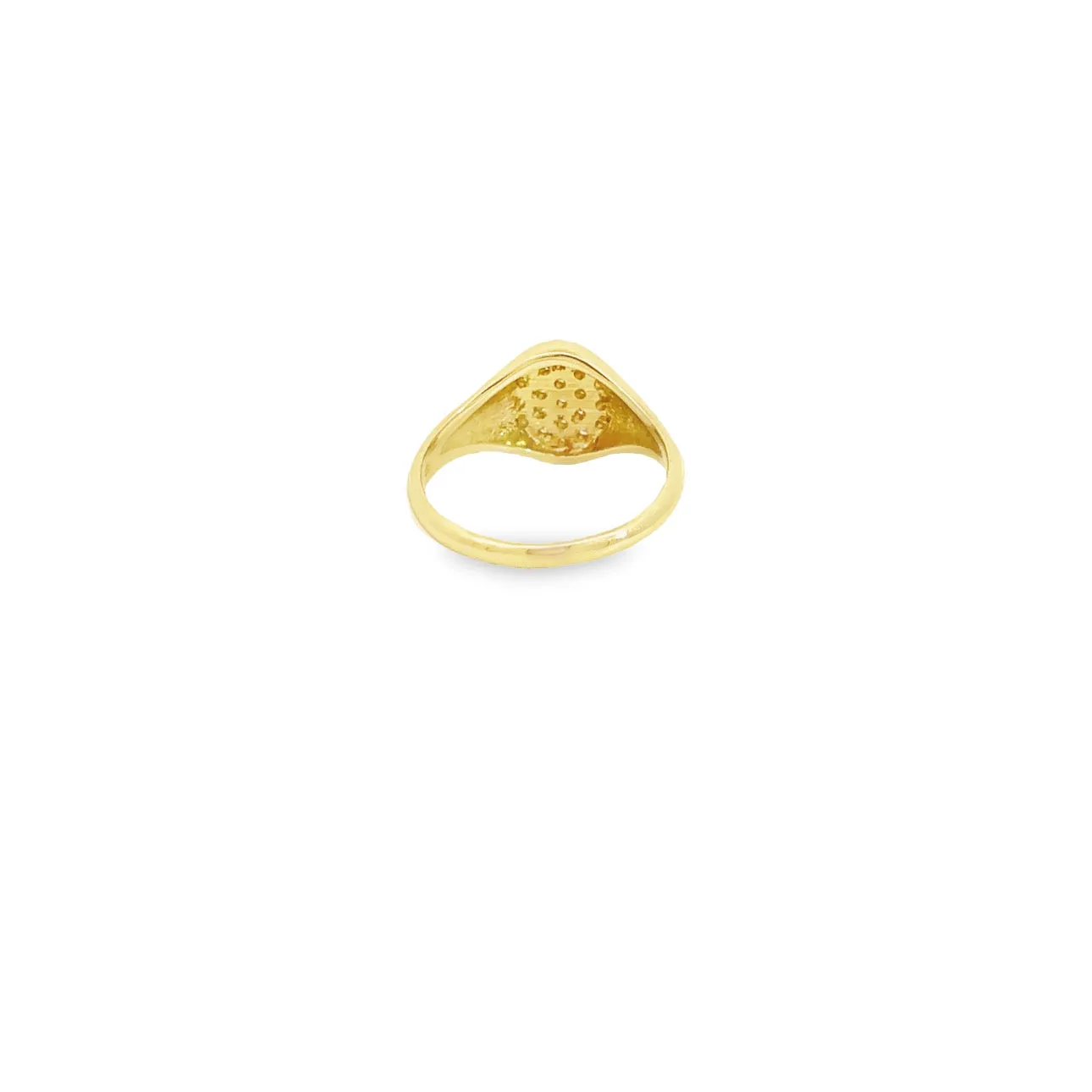 WD86 - 14kt Diamond Oval Pave Signet Ring